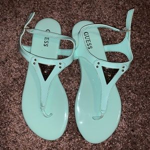Guess sandals. Mint green size 6